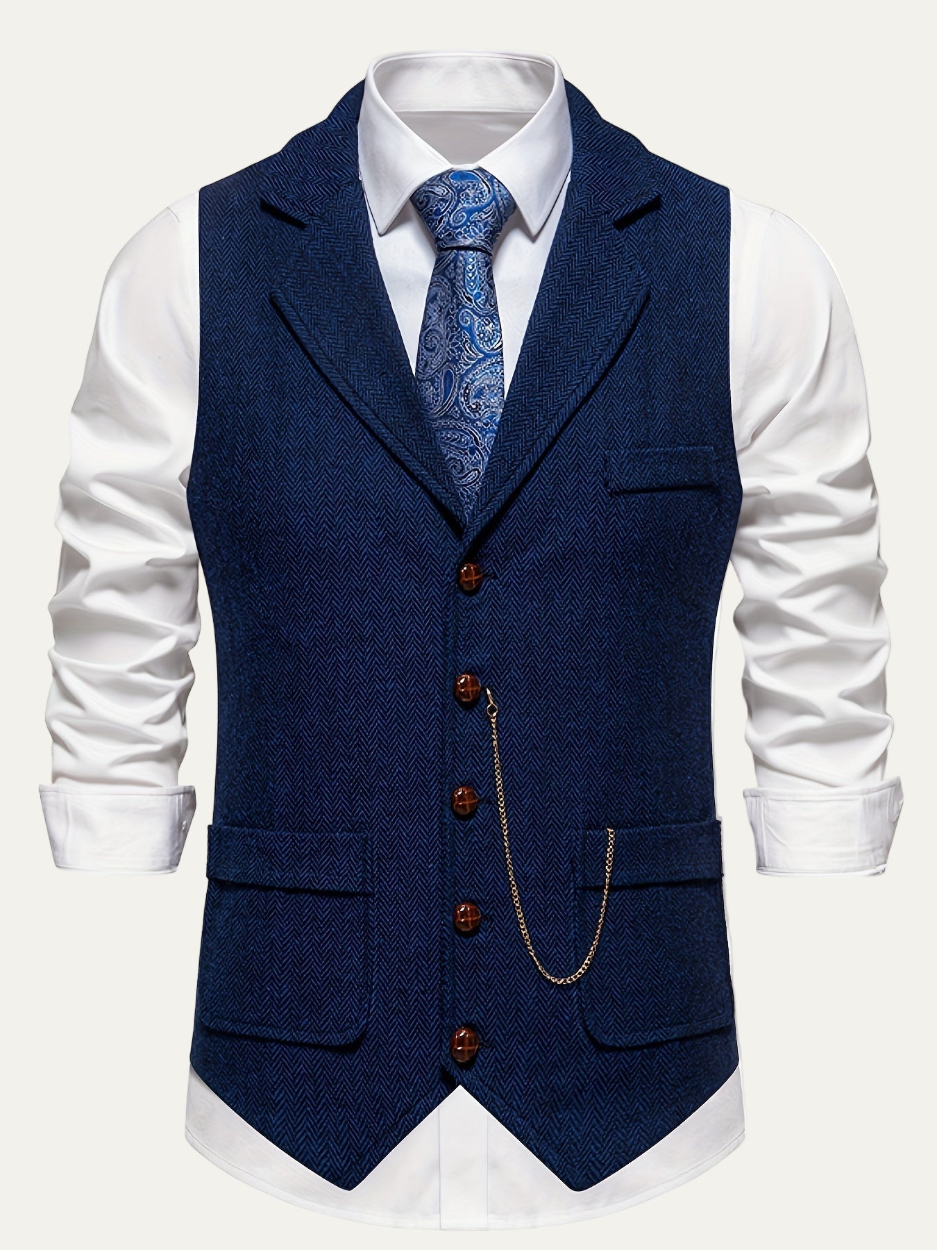 Classic Textured Waistcoat for Men