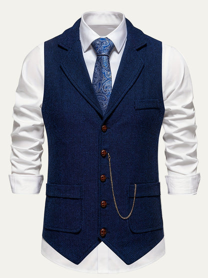 Classic Textured Waistcoat for Men