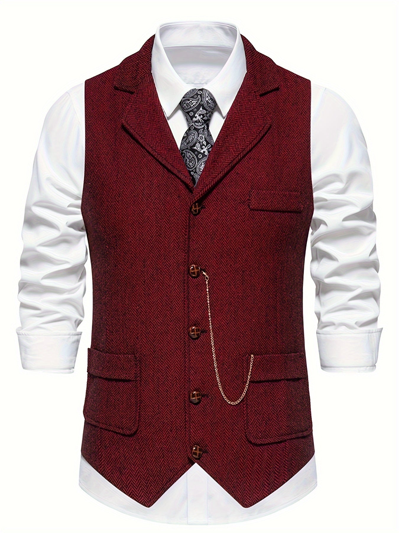 Slim Fit Patterned Vest Waistcoat