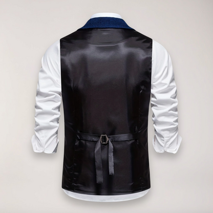 Slim Fit Herringbone Vest for Men