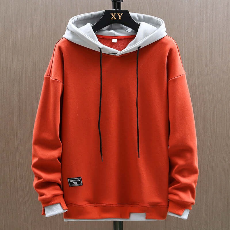 Men’s Hoodie – Oversized Fit – Double Hood – Ribbed Cuffs – Layered Hem – Cotton Blend