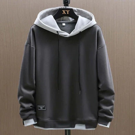Relaxed Fit Men's Hooded Cotton Sweatshirt - OutfitLondon