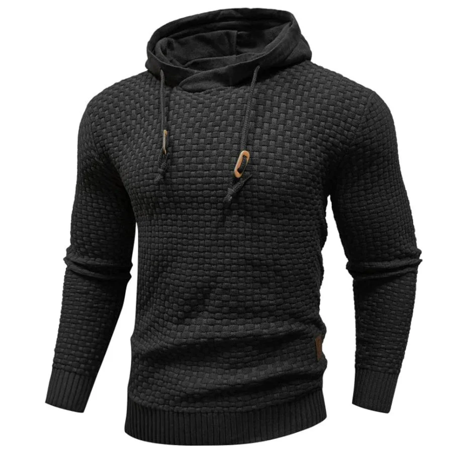 Classic Fit Men's Hoodie with Ribbed Trim - OutfitLondon