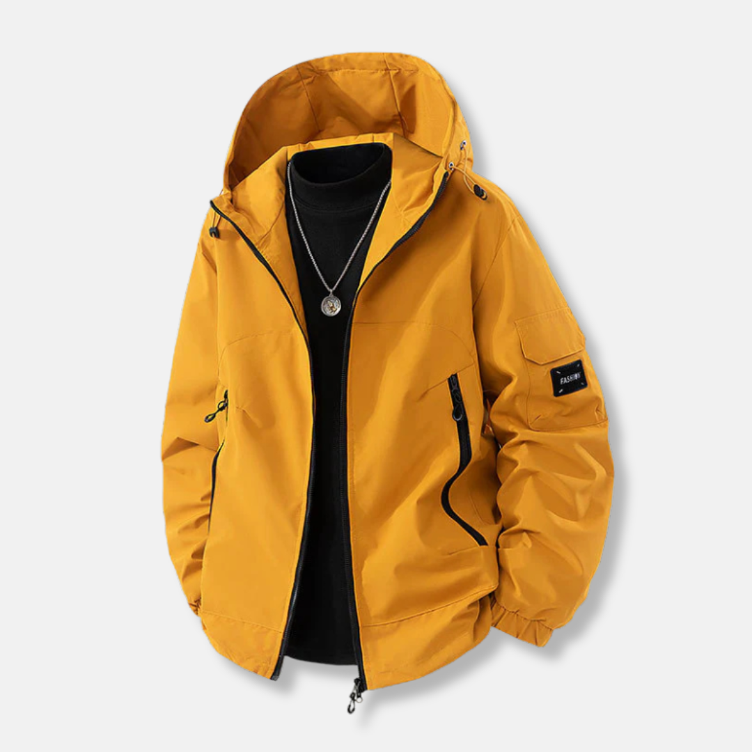Casual Hooded Mens Jacket with Zip Pockets - OutfitLondon