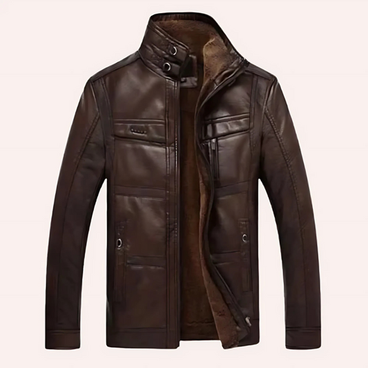 Men's Faux Leather Slim Fit Biker Jacket - OutfitLondon