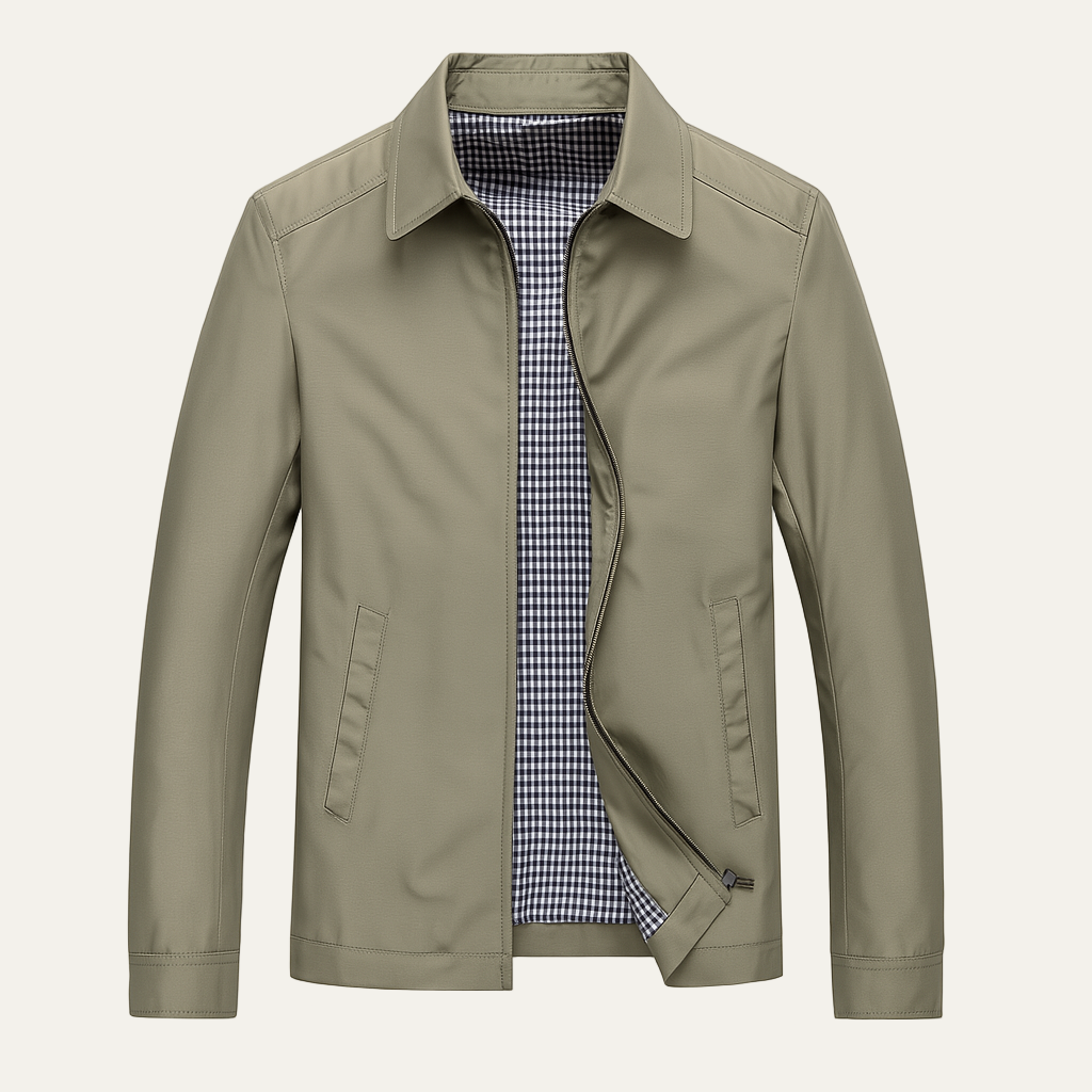Men's Vintage Water Resistant Jacket with Plaid Lining