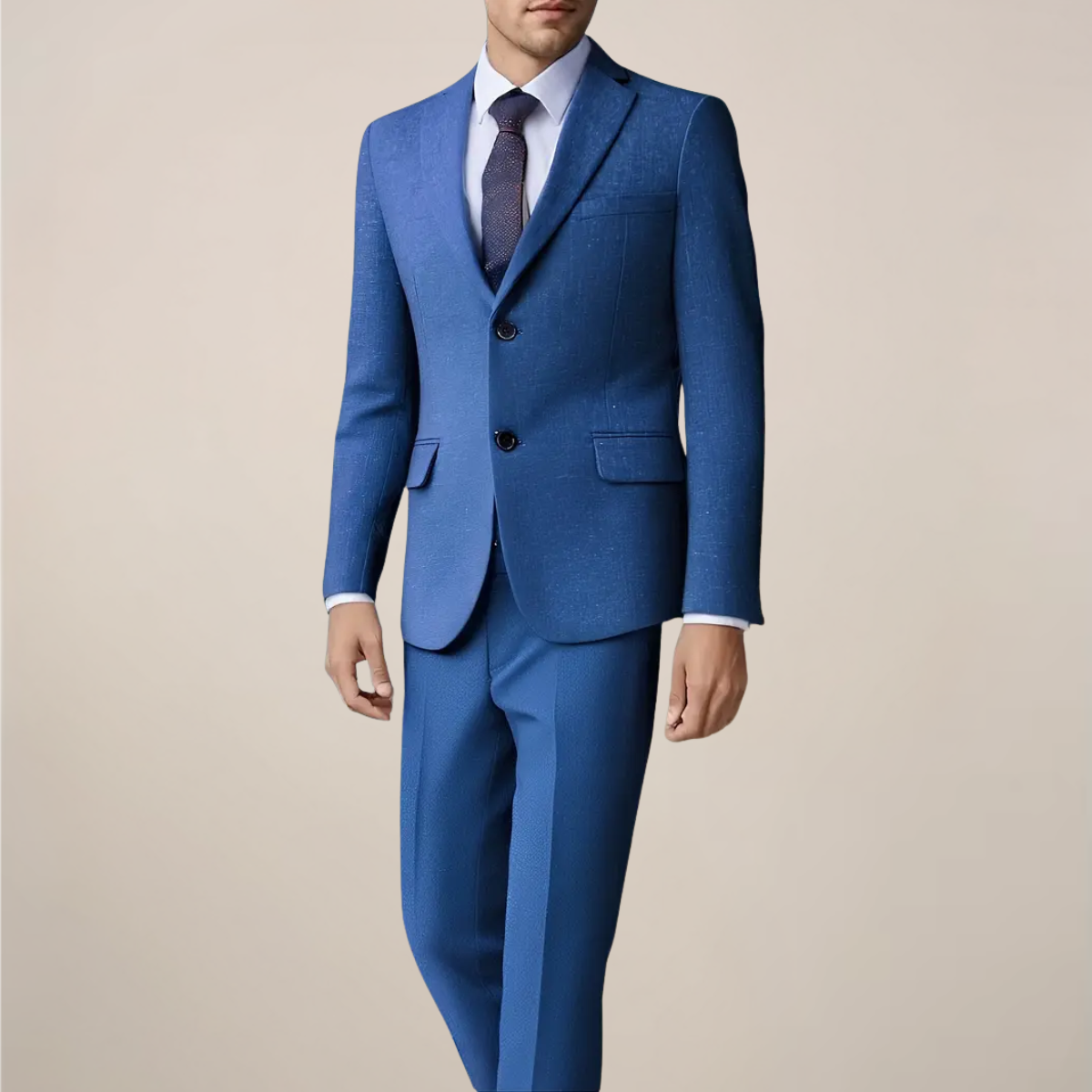 Breathable Linen Suit – Classic Two-Piece Summer Jacket Set - OutfitLondon
