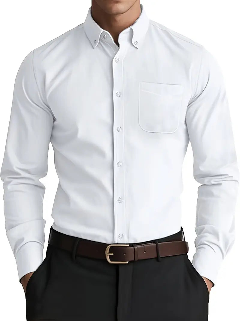 Traditional Fit Mens Formal Dress Shirt - OutfitLondon