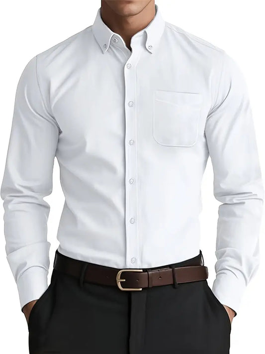 Traditional Fit Mens Formal Dress Shirt - OutfitLondon