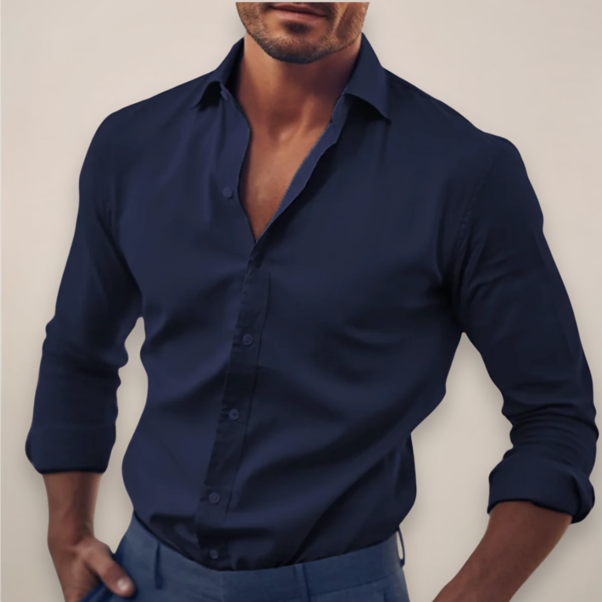 Stylish Men's Button Down Long Sleeve Shirt