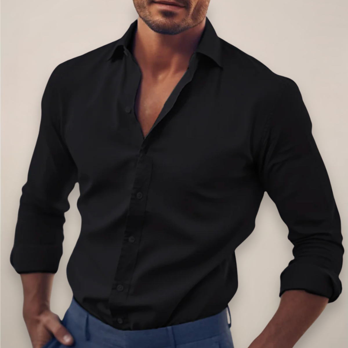 Stylish Men's Button Down Long Sleeve Shirt