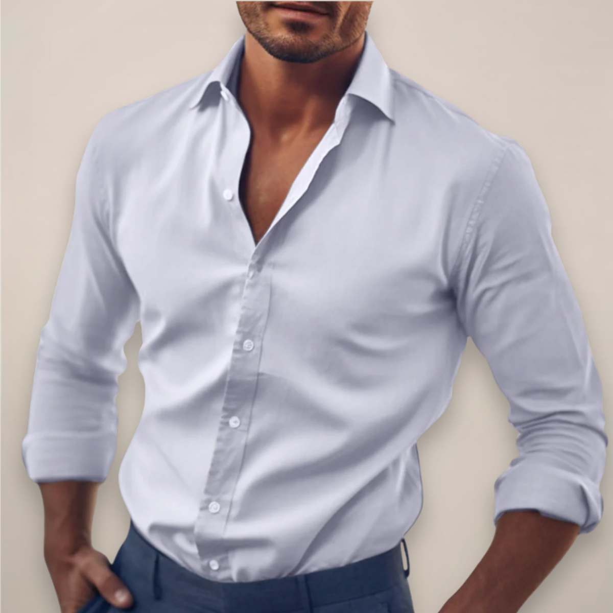 Stylish Men's Button Down Long Sleeve Shirt