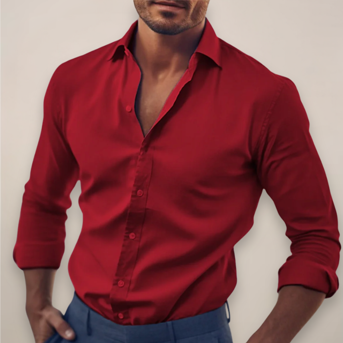 Stylish Men's Button Down Long Sleeve Shirt