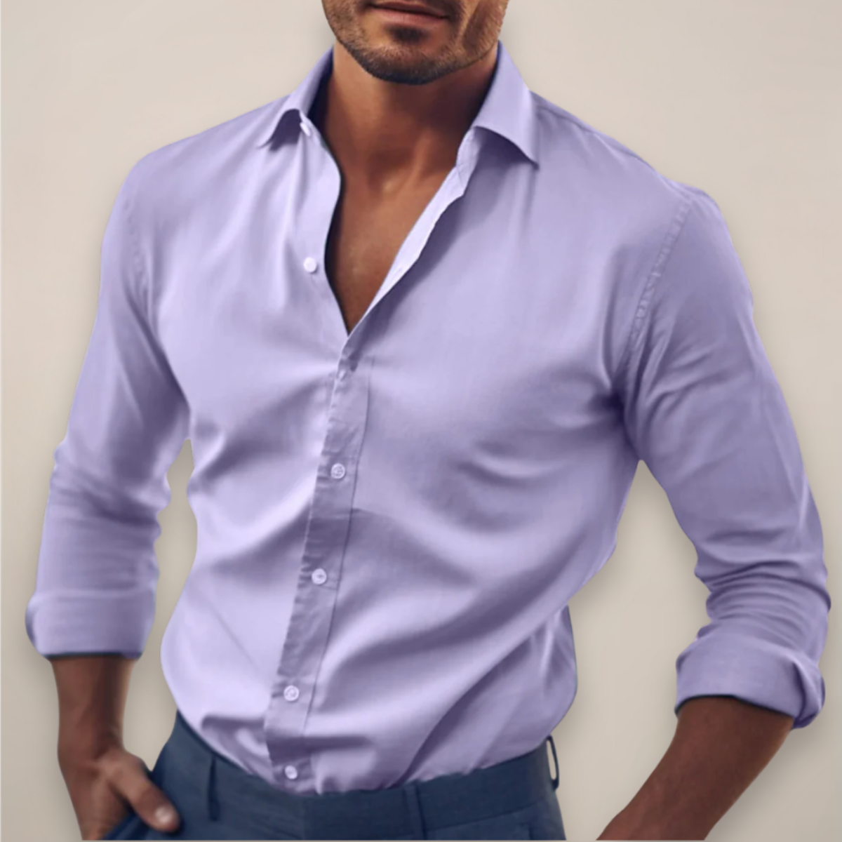 Stylish Men's Button Down Long Sleeve Shirt