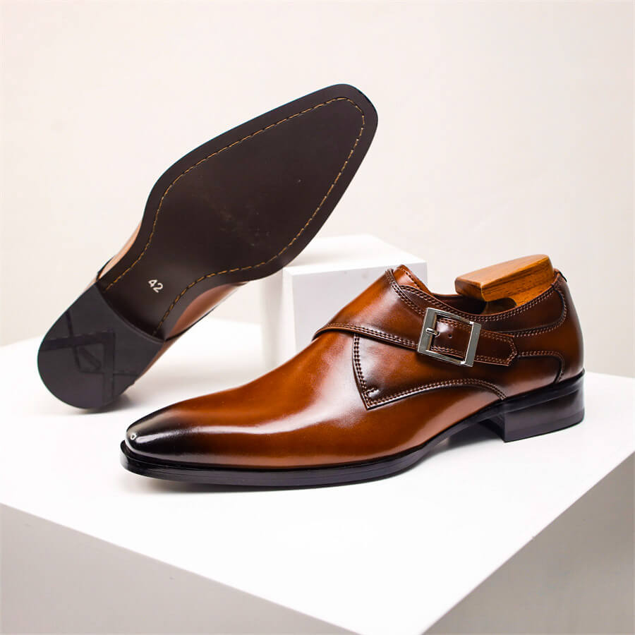 Men's Leather Monk Strap Formal Shoes