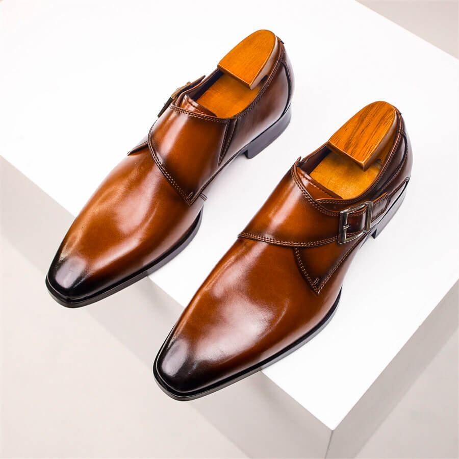 Men's Leather Monk Strap Formal Shoes