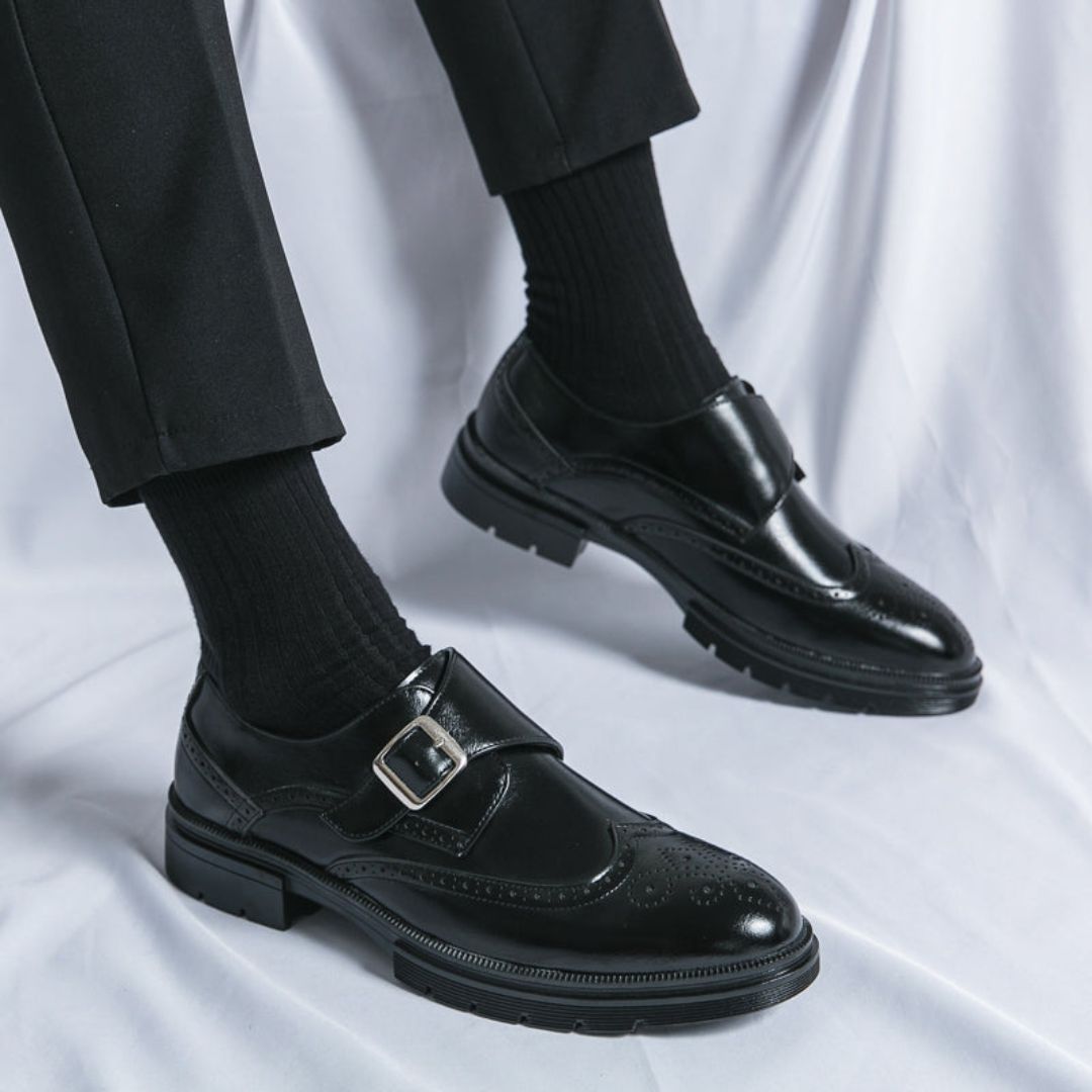 Classic Leather Lace Up Dress Shoes - Elegant Formal Style