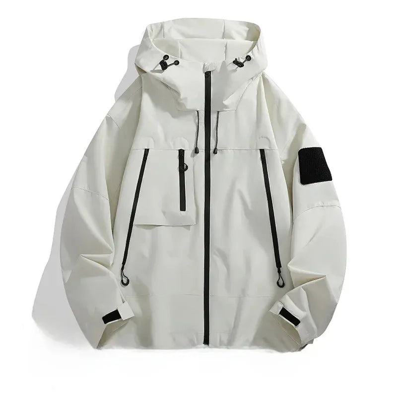 Waterproof Hooded Parka Jacket for Men with Zip Pockets - OutfitLondon