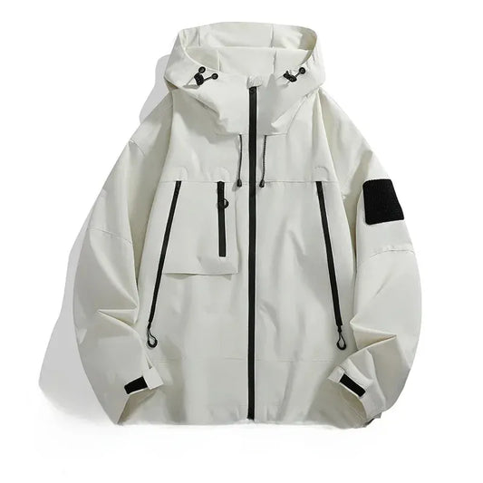 Waterproof Hooded Parka Jacket for Men with Zip Pockets - OutfitLondon