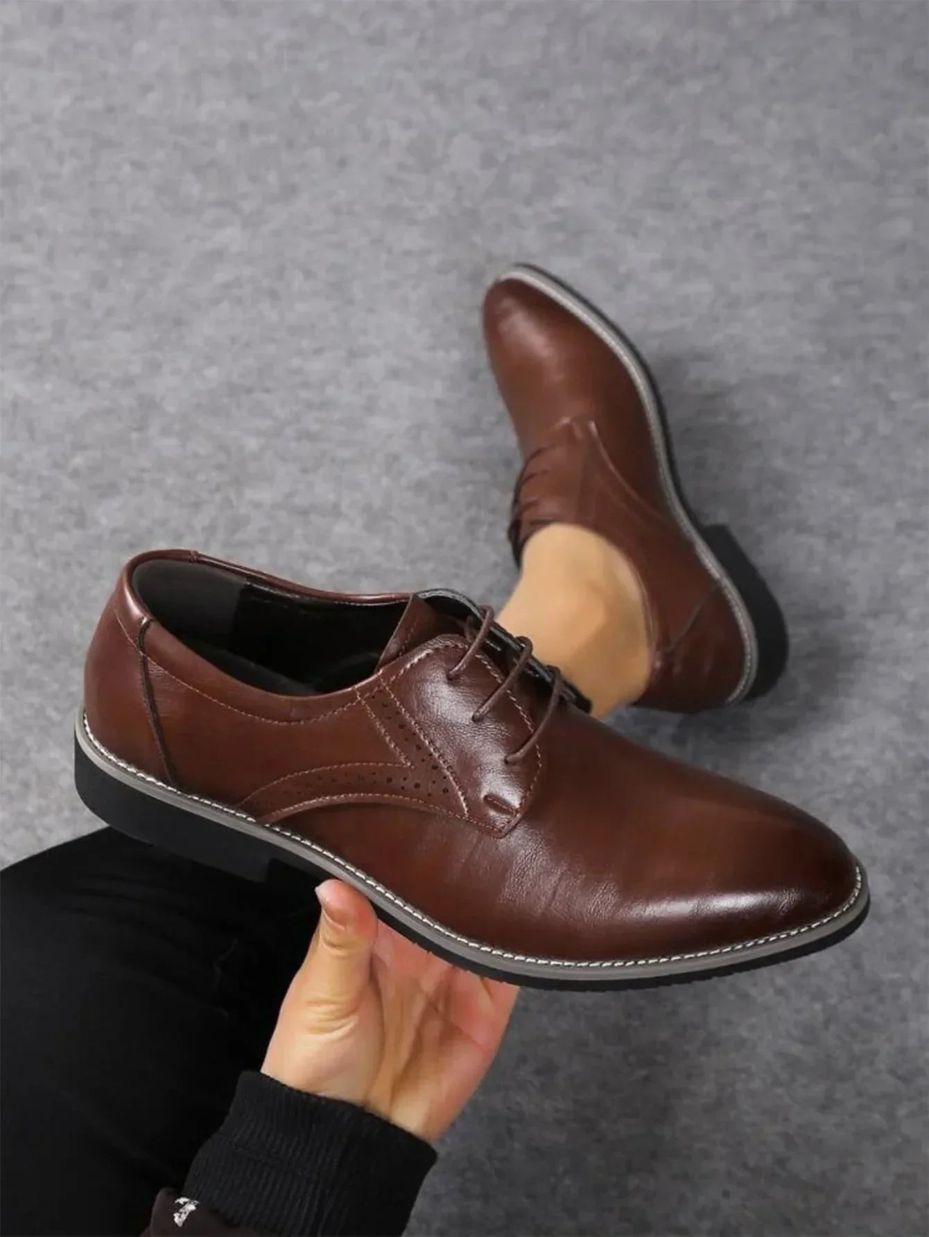 Classic Men's Leather Lace Up Dress Shoes