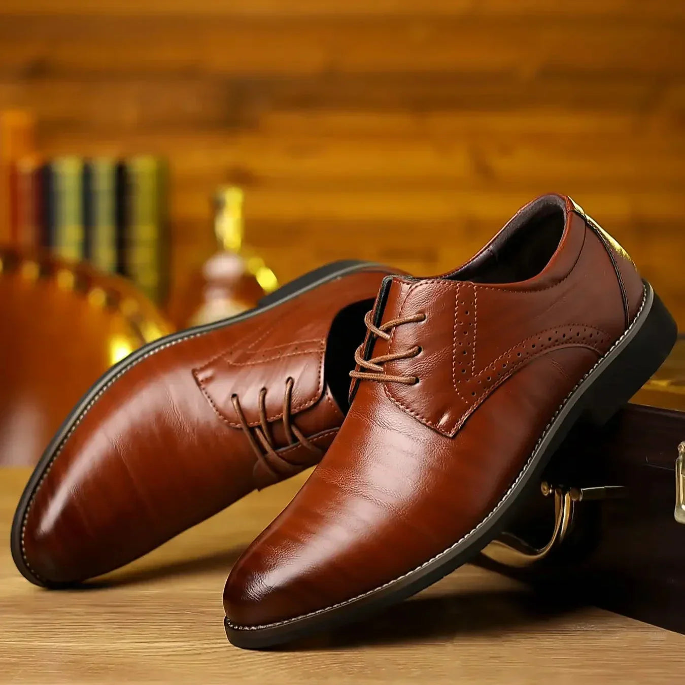 Classic Men's Leather Lace Up Dress Shoes - OutfitLondon