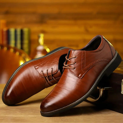 Classic Men's Leather Lace Up Dress Shoes - OutfitLondon