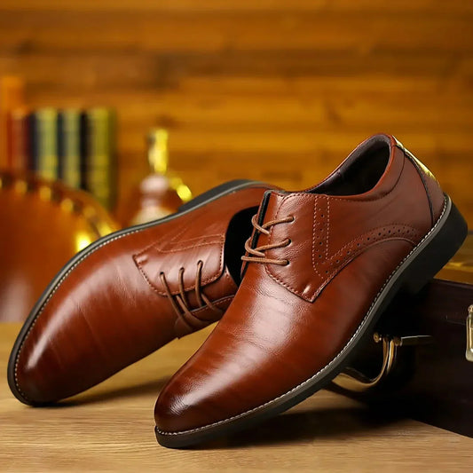 Classic Men's Leather Lace Up Dress Shoes - OutfitLondon