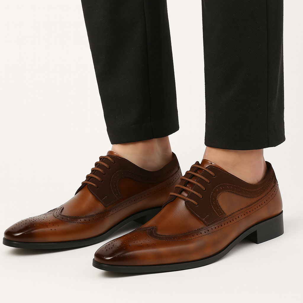 Classic Wingtip Leather Dress Shoes for Men