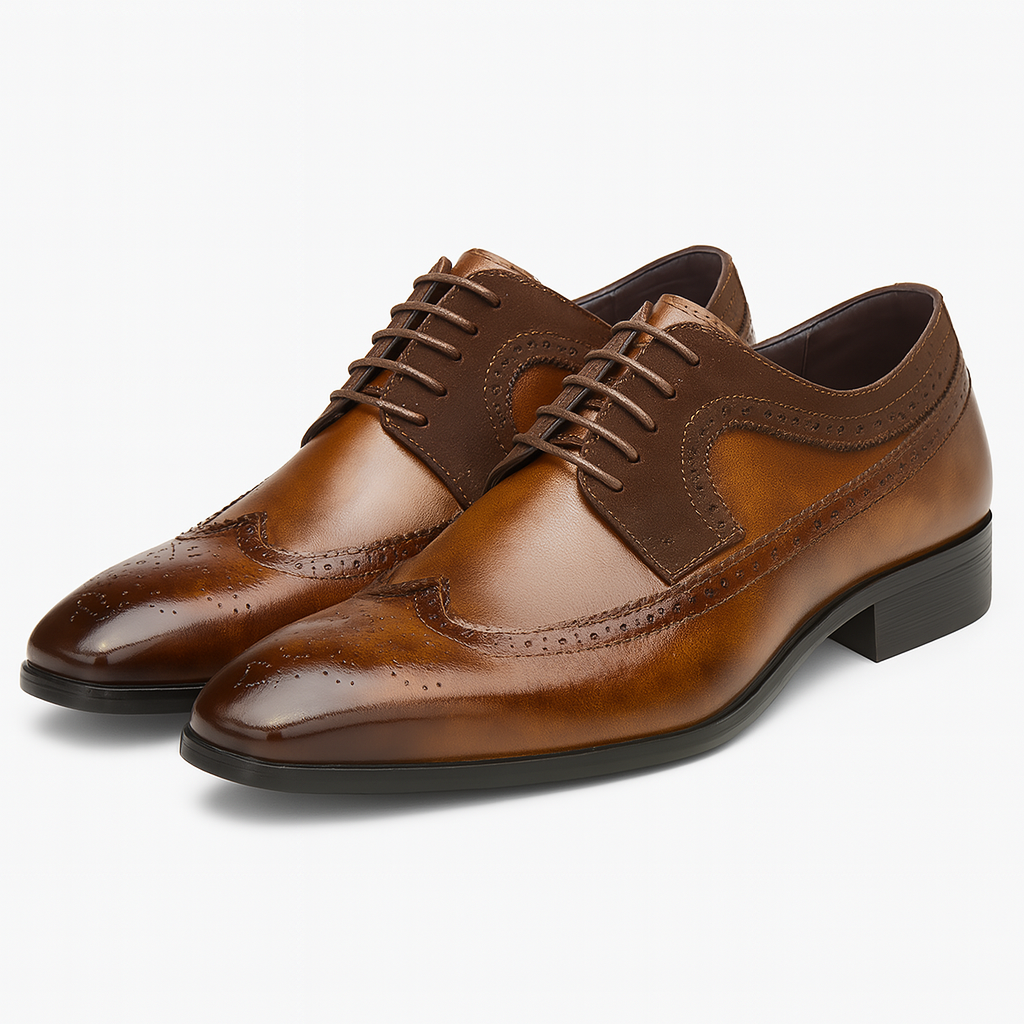 Classic Wingtip Leather Dress Shoes for Men - OutfitLondon