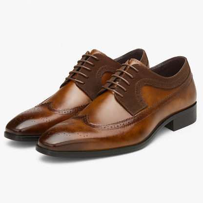 Classic Wingtip Leather Dress Shoes for Men - OutfitLondon
