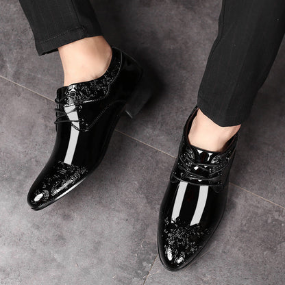 Men's Black Leather Dress Shoes - Classic Lace Up Style
