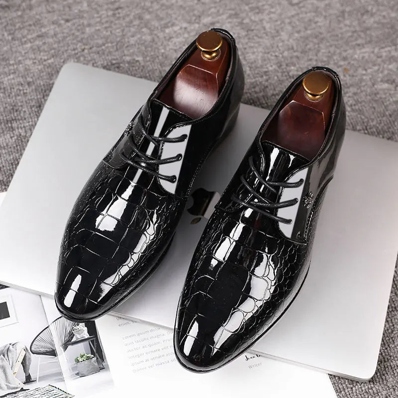 Classic Black Leather Formal Shoes - Lace Up Dress Shoes