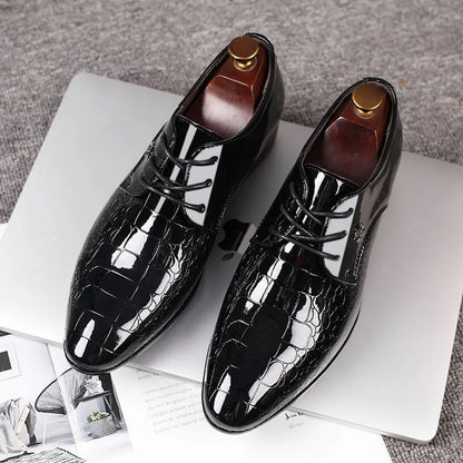 Classic Black Leather Formal Shoes - Lace Up Dress Shoes
