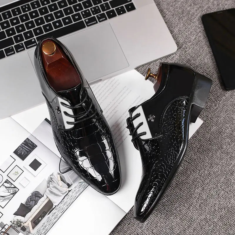 Classic Black Leather Formal Shoes - Lace Up Dress Shoes