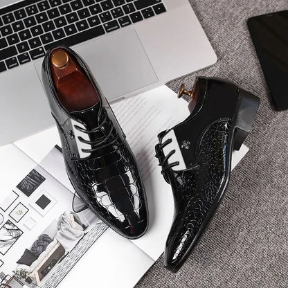 Classic Black Leather Formal Shoes - Lace Up Dress Shoes