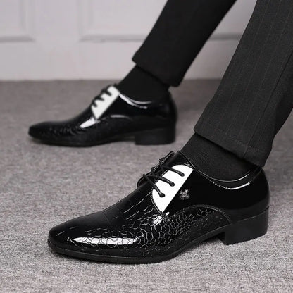 Classic Black Leather Formal Shoes - Lace Up Dress Shoes