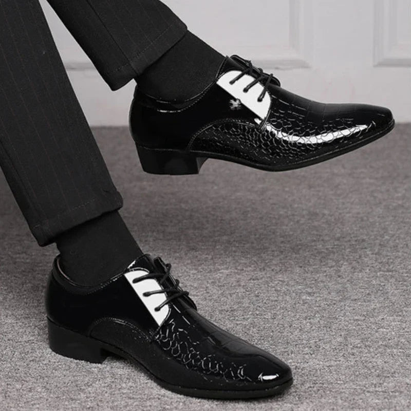 Classic Black Leather Formal Shoes - Lace Up Dress Shoes