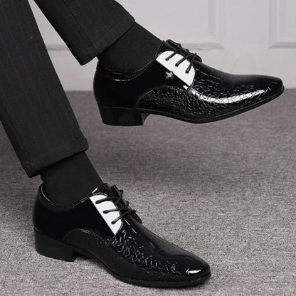 Classic Black Leather Formal Shoes - Lace Up Dress Shoes