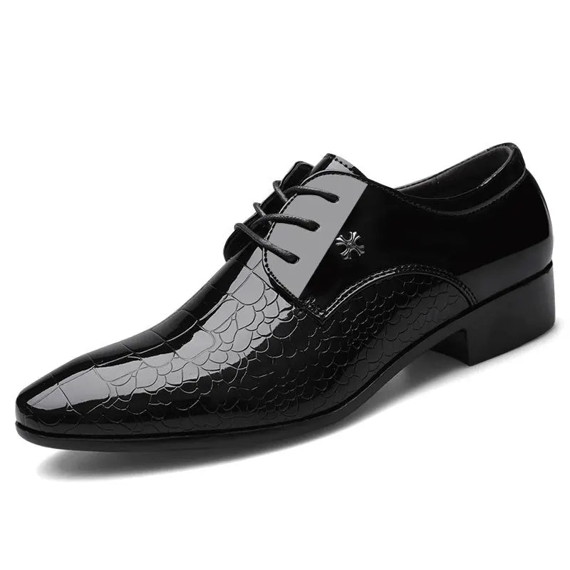 Classic Black Leather Formal Shoes - Lace Up Dress Shoes