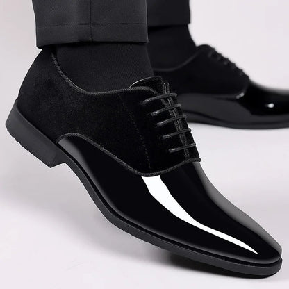 Luxury Men's Slip On Patent Leather Shoes