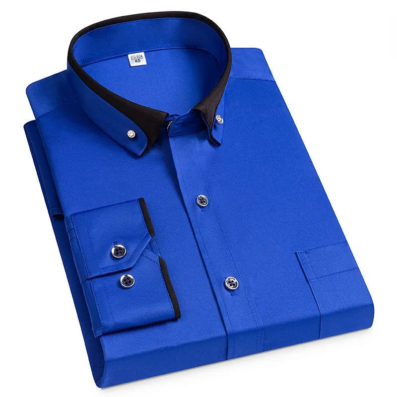 Classic Men's Two Tone Collar Dress Shirt