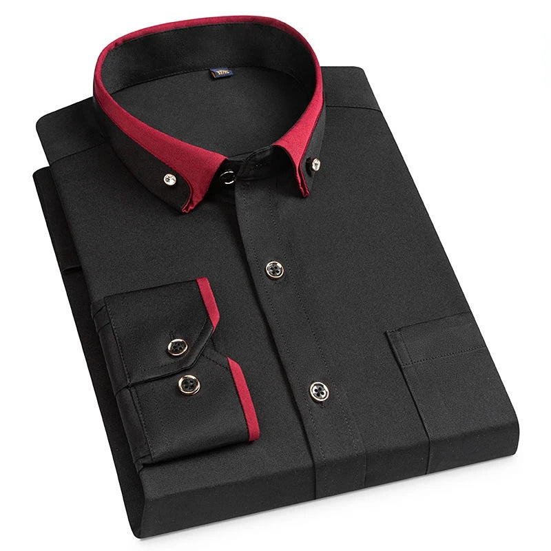 Classic Men's Two Tone Collar Dress Shirt