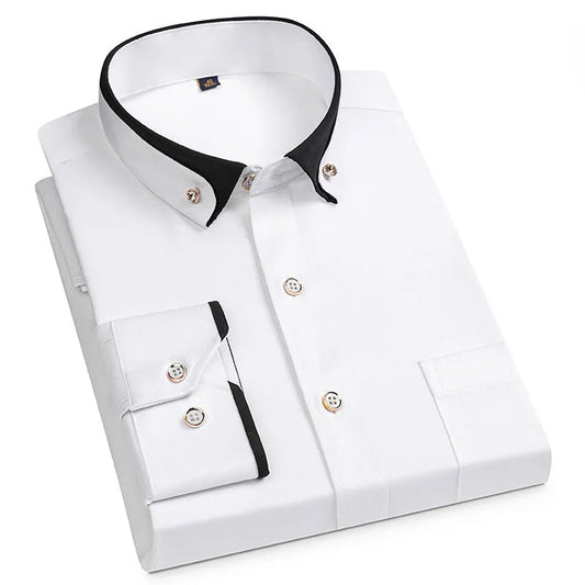 Classic Men's Two Tone Collar Dress Shirt - OutfitLondon