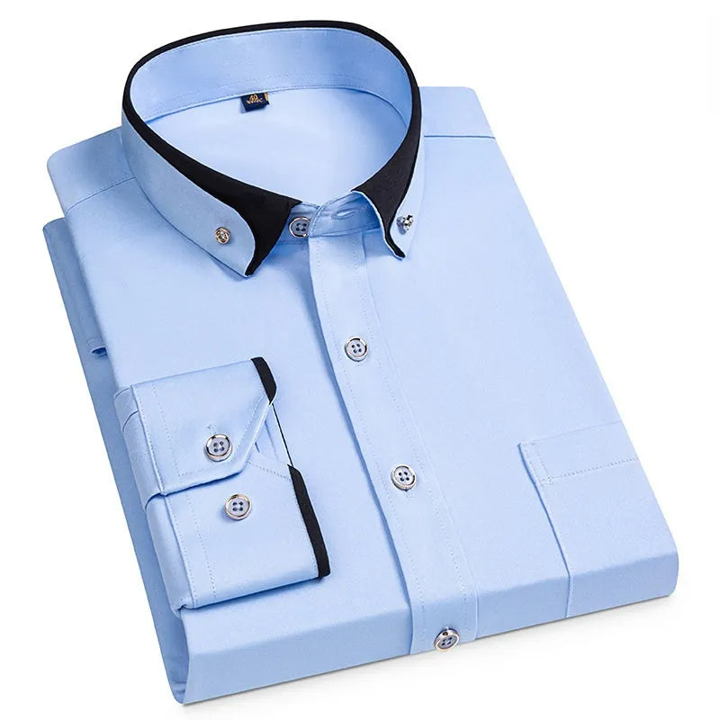 Classic Men's Two Tone Collar Dress Shirt