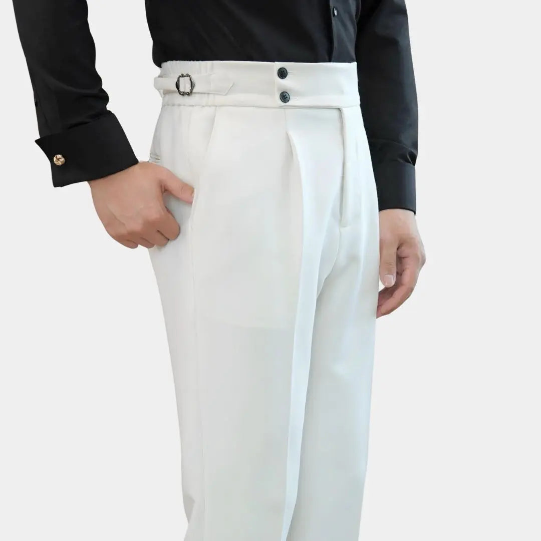 Men's Slim Fit Stretch Trousers with Adjustable Waist - OutfitLondon