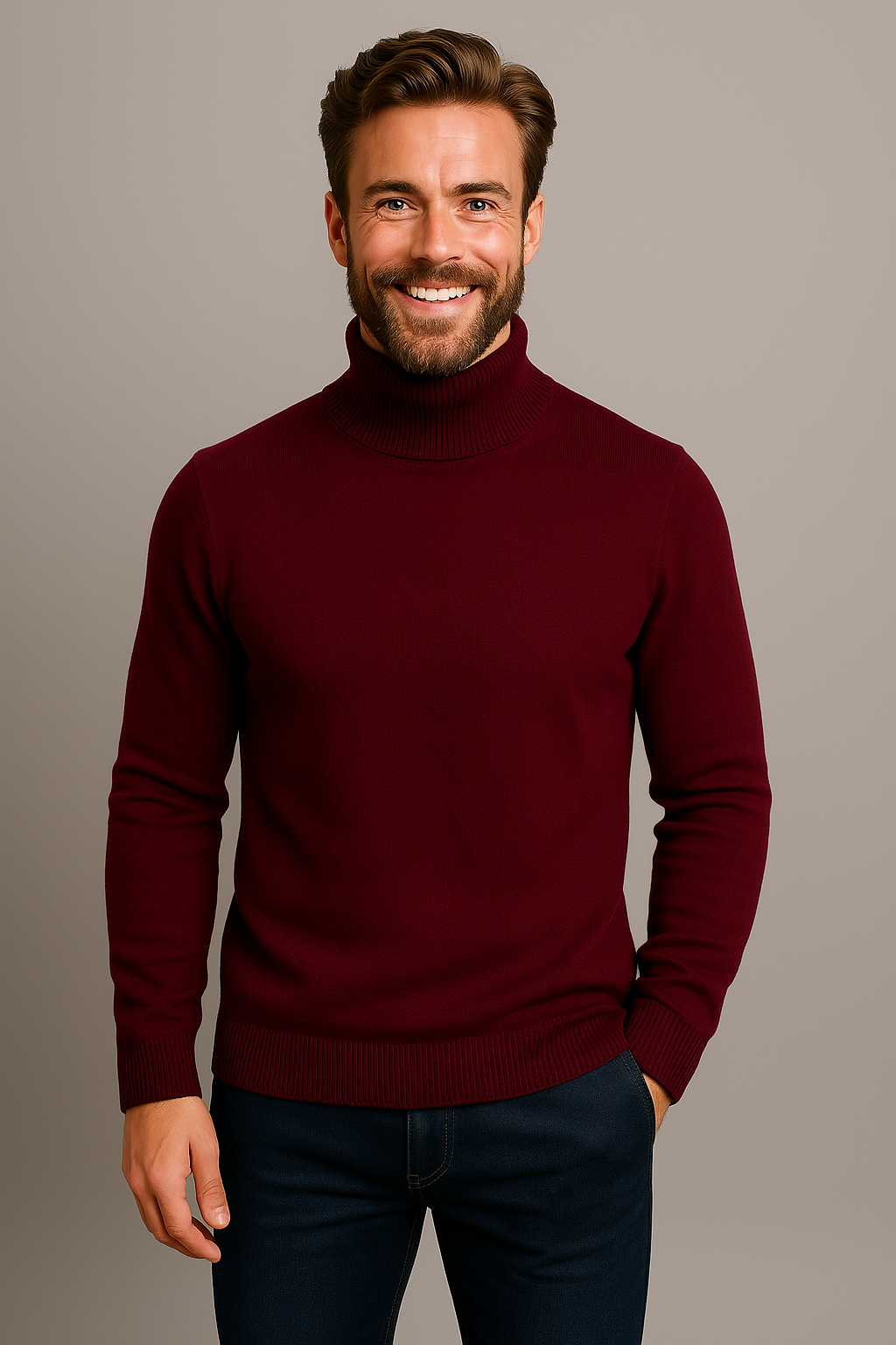 Men's Classic Polo Neck Sweater