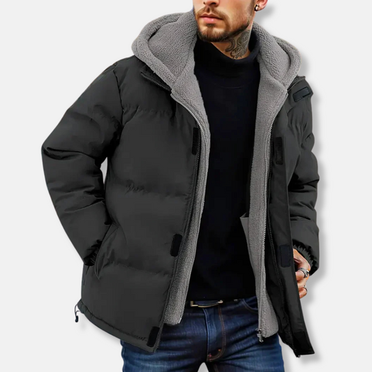 Warm Waterproof Parka Jacket with Fleece Hood - OutfitLondon