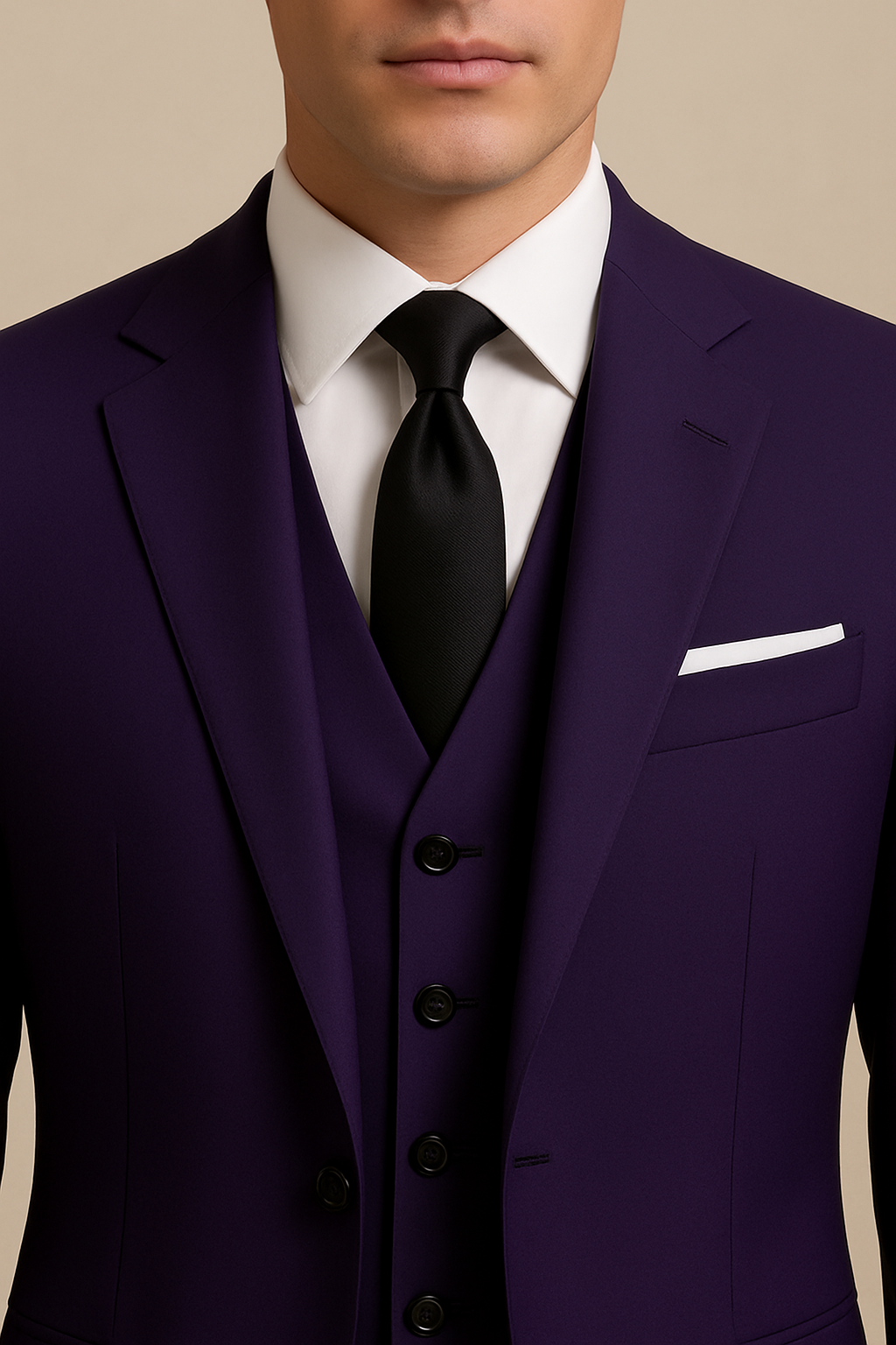 Men's Navy 3-Piece Slim Fit Suit