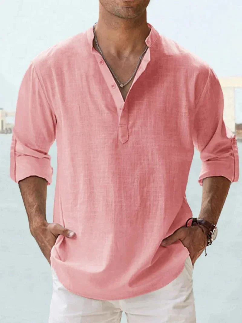 Classic Fit Breathable Linen Shirt - Comfortable Summer Button Down