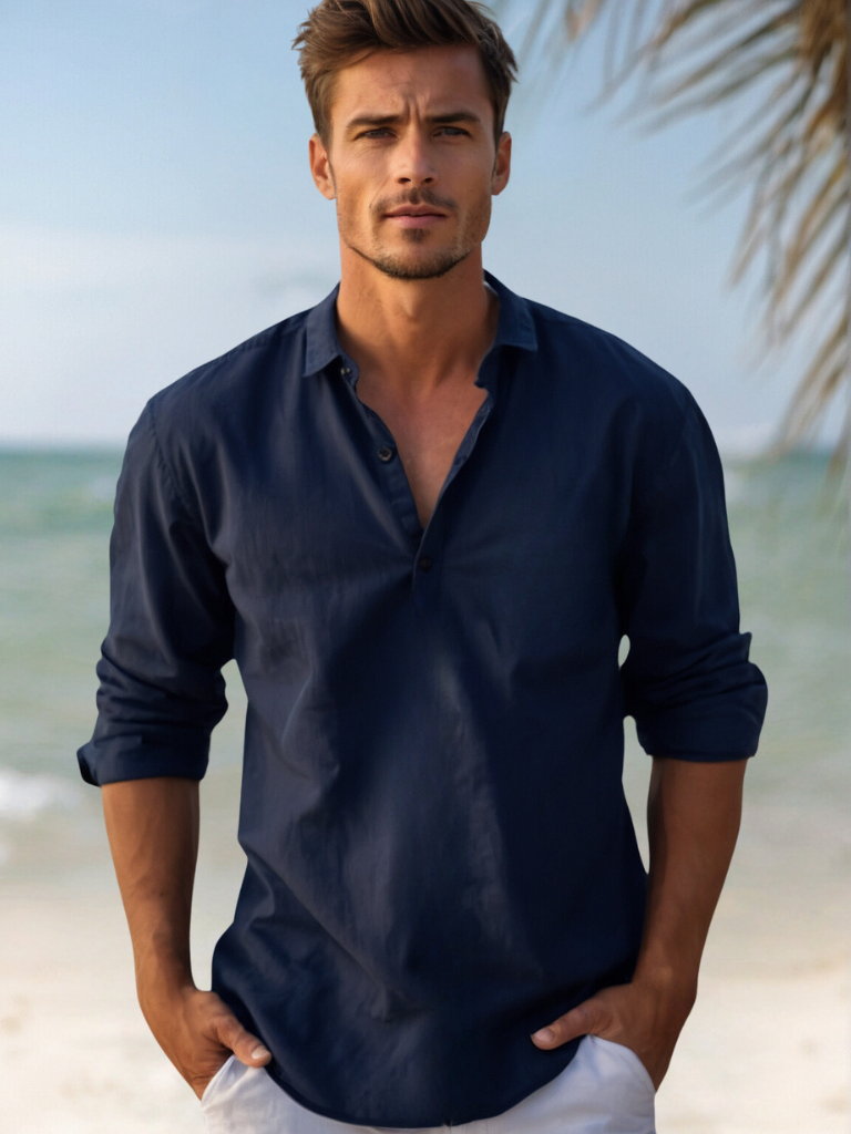 Classic Fit Breathable Linen Shirt - Comfortable Summer Button Down
